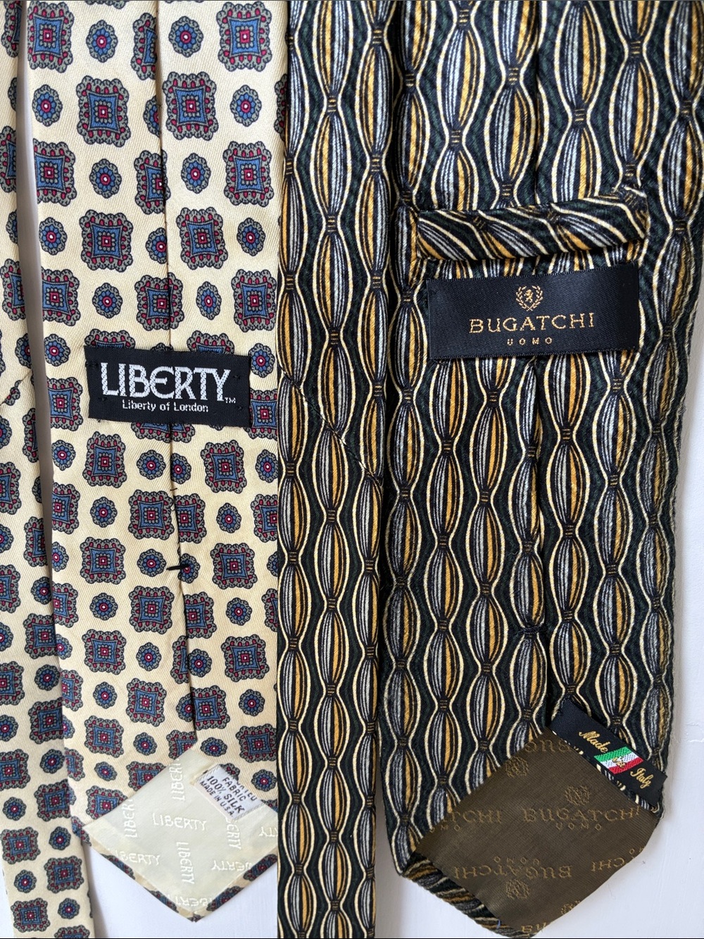 BUNDLE Liberty of London/Bugatchi Ties Patterned Silk Tie - Beige & Brown